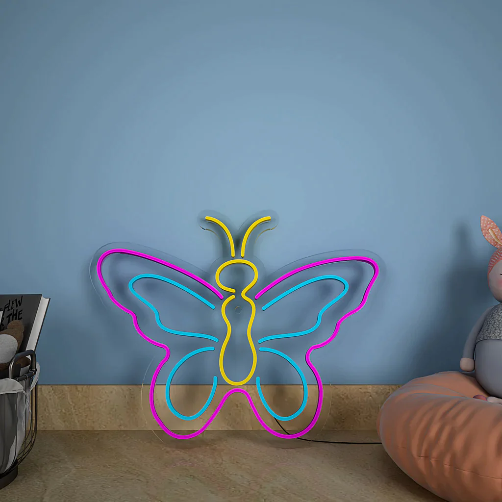 Neon Butterfly LED Wall Décor
