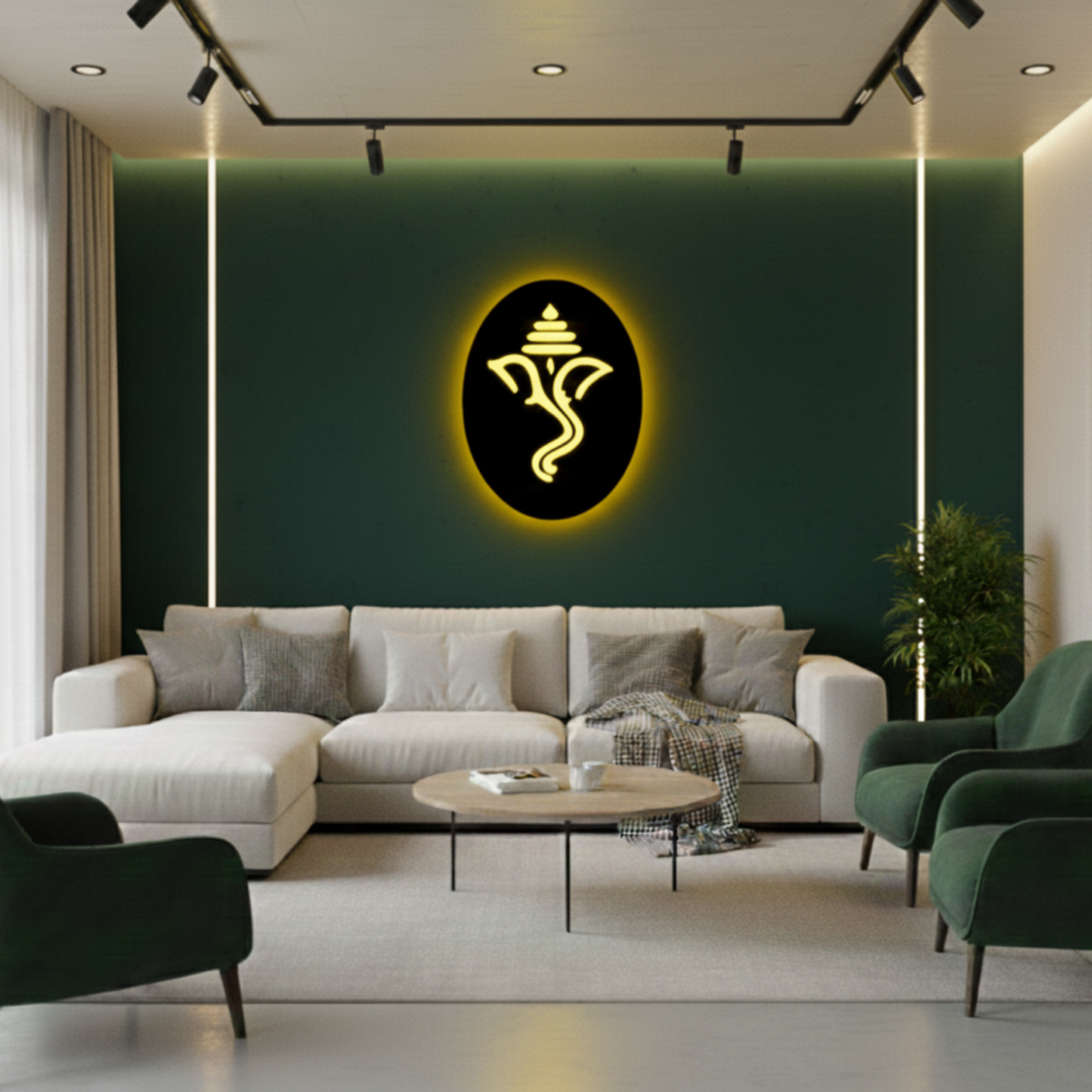 Lord Ganesha LED Wall Logo