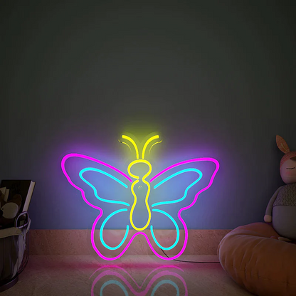 Neon Butterfly LED Wall Décor