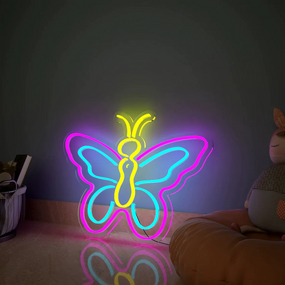 Neon Butterfly LED Wall Décor