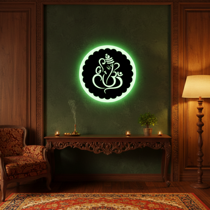 Om Ganesh ji LED Wall Logo
