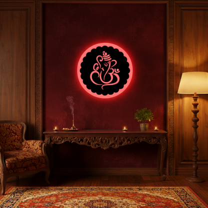 Om Ganesh ji LED Wall Logo