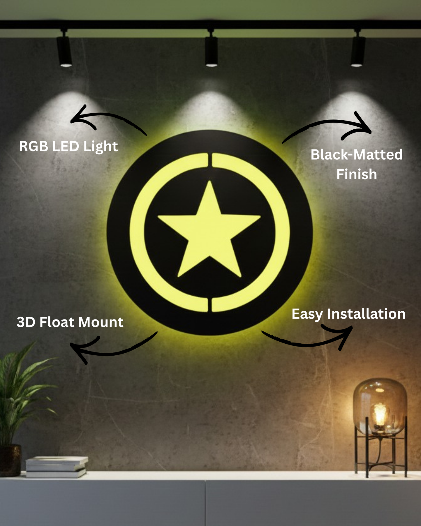 Captain America Shield LED Logo