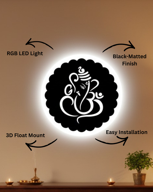 Om Ganesh ji LED Wall Logo (Copy)