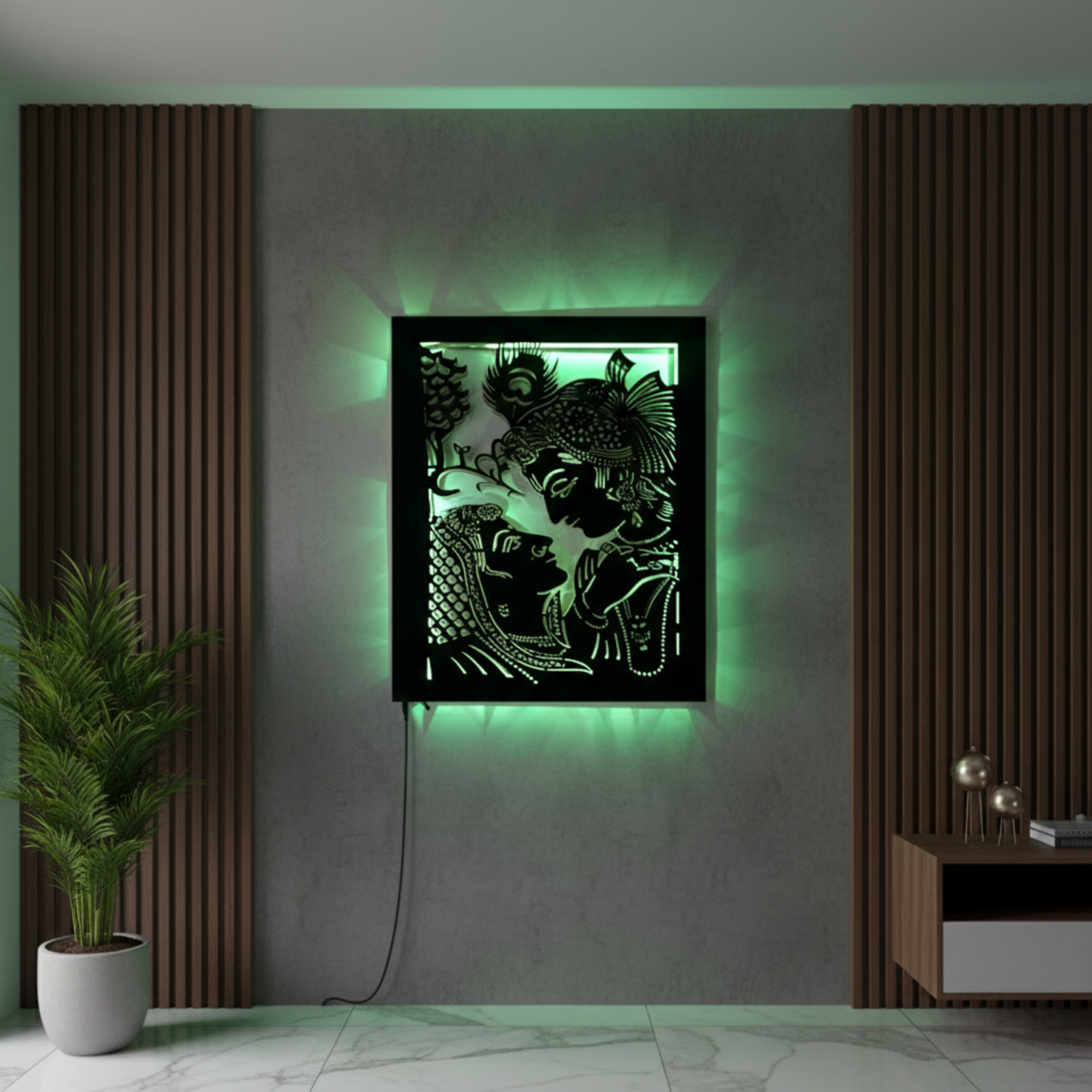 Radha Krishna LED Wall Décor