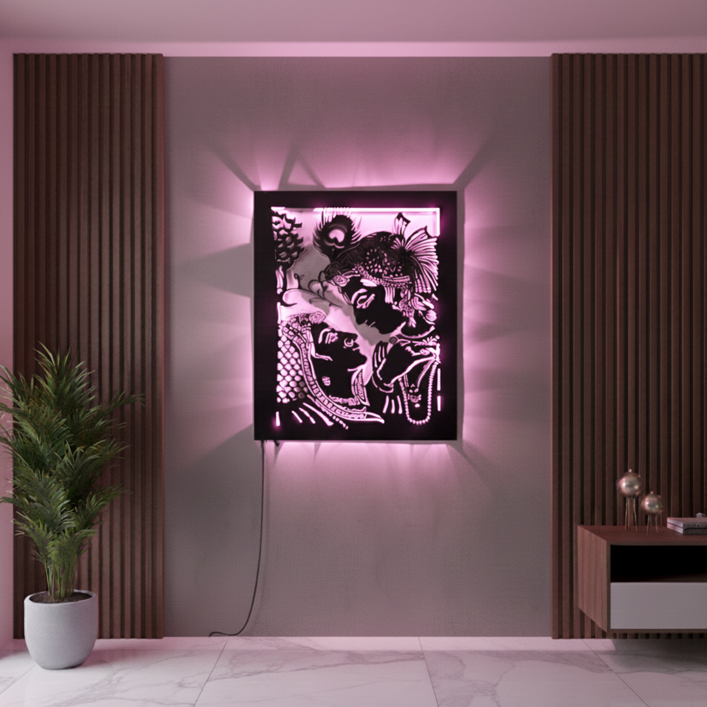 Radha Krishna LED Wall Décor