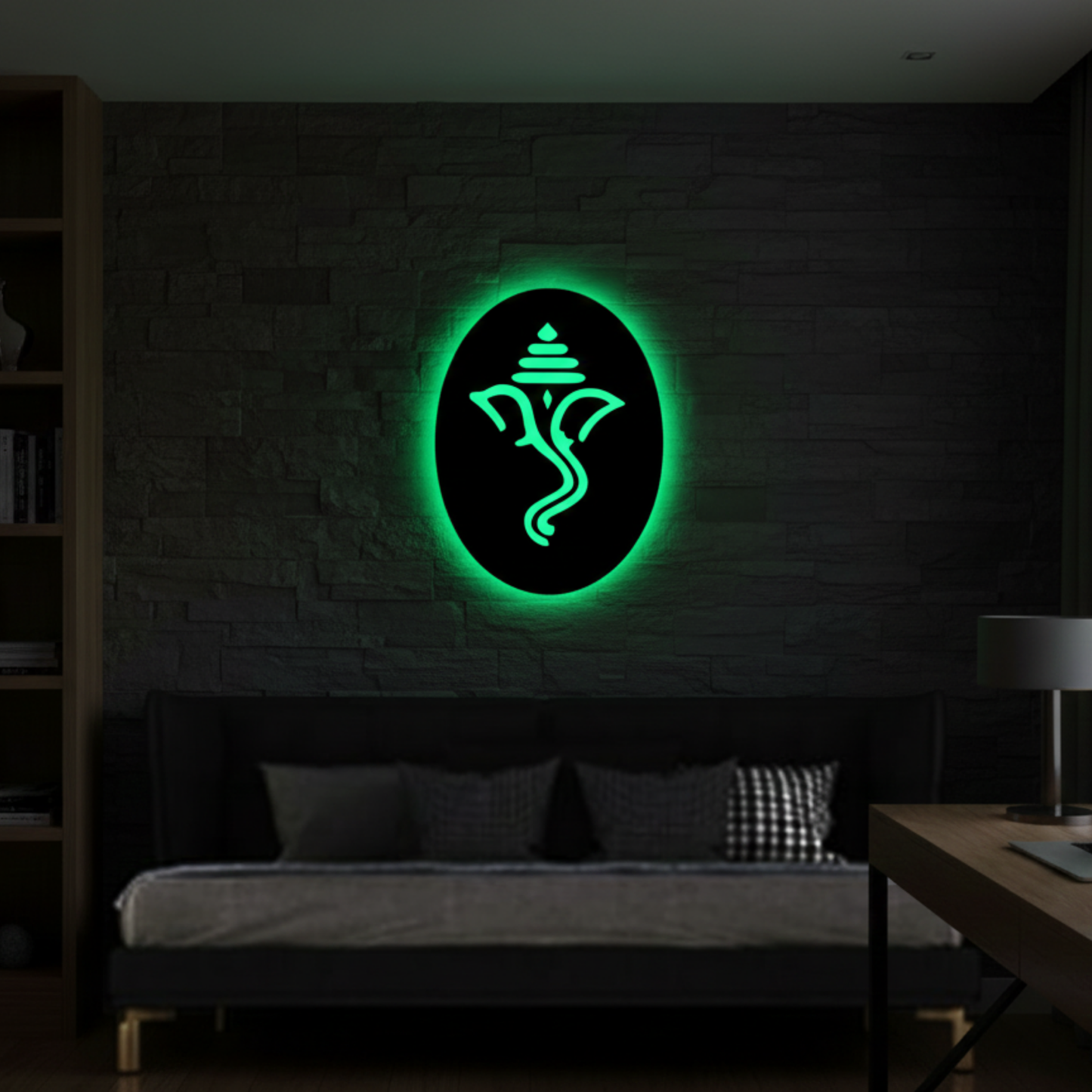 Lord Ganesha LED Wall Logo