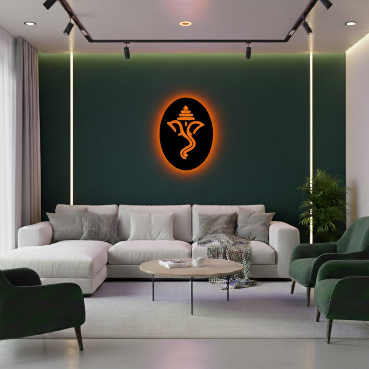 Lord Ganesha LED Wall Logo