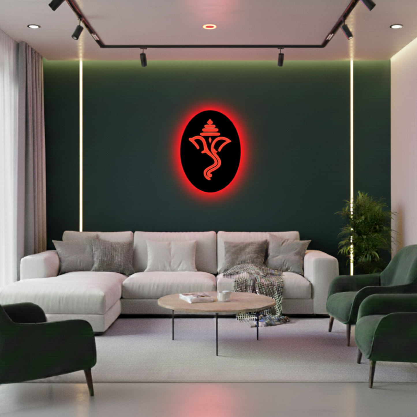Lord Ganesha LED Wall Logo