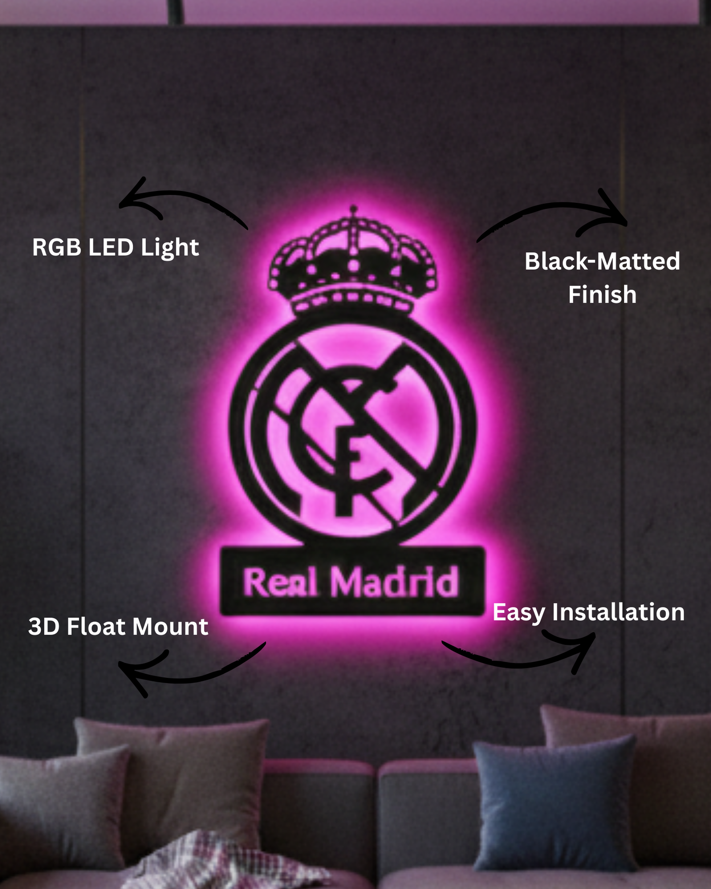 Real Madrid LED Wall Decor