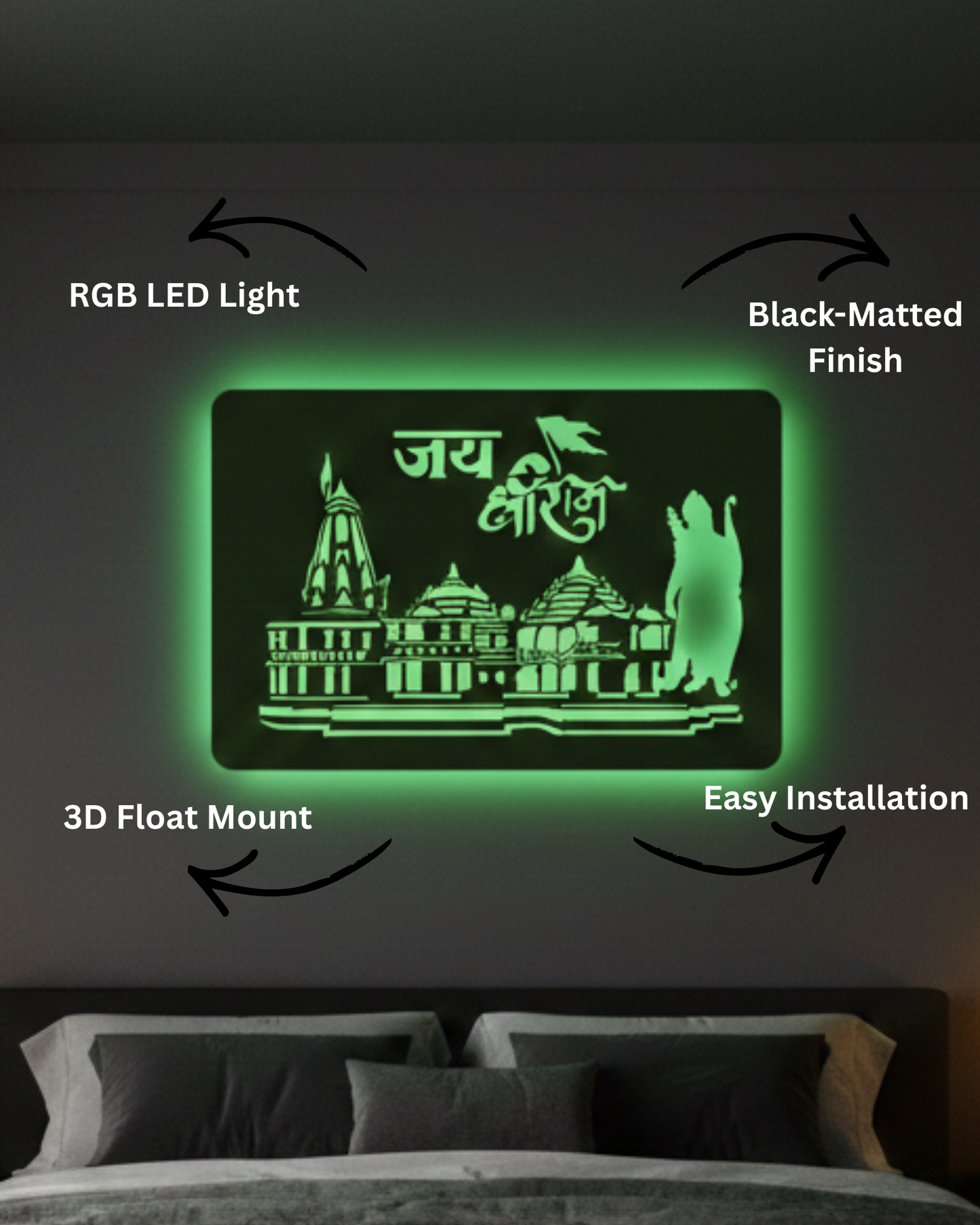 Ram Mandir LED Wall Décor