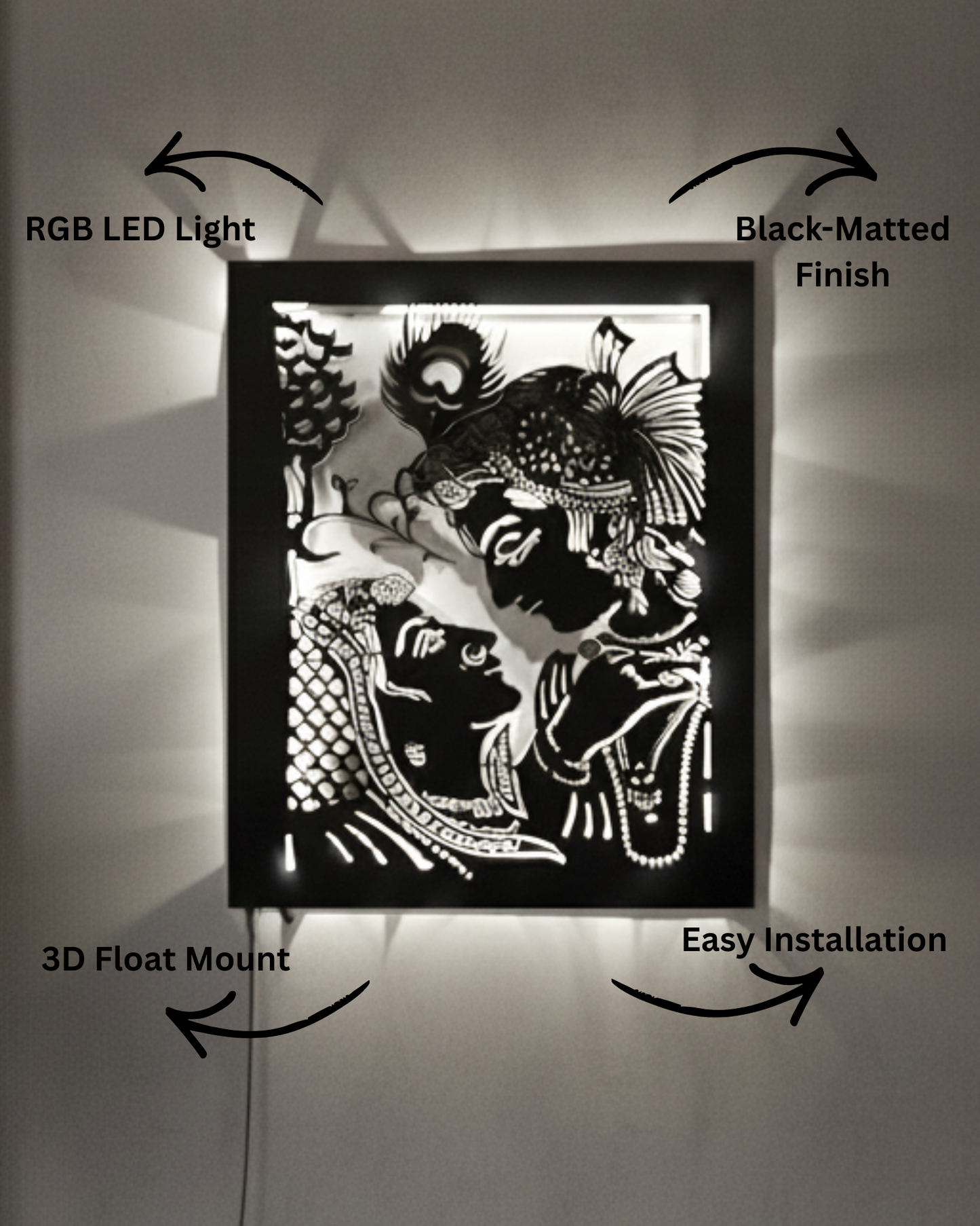 Radha Krishna LED Wall Décor