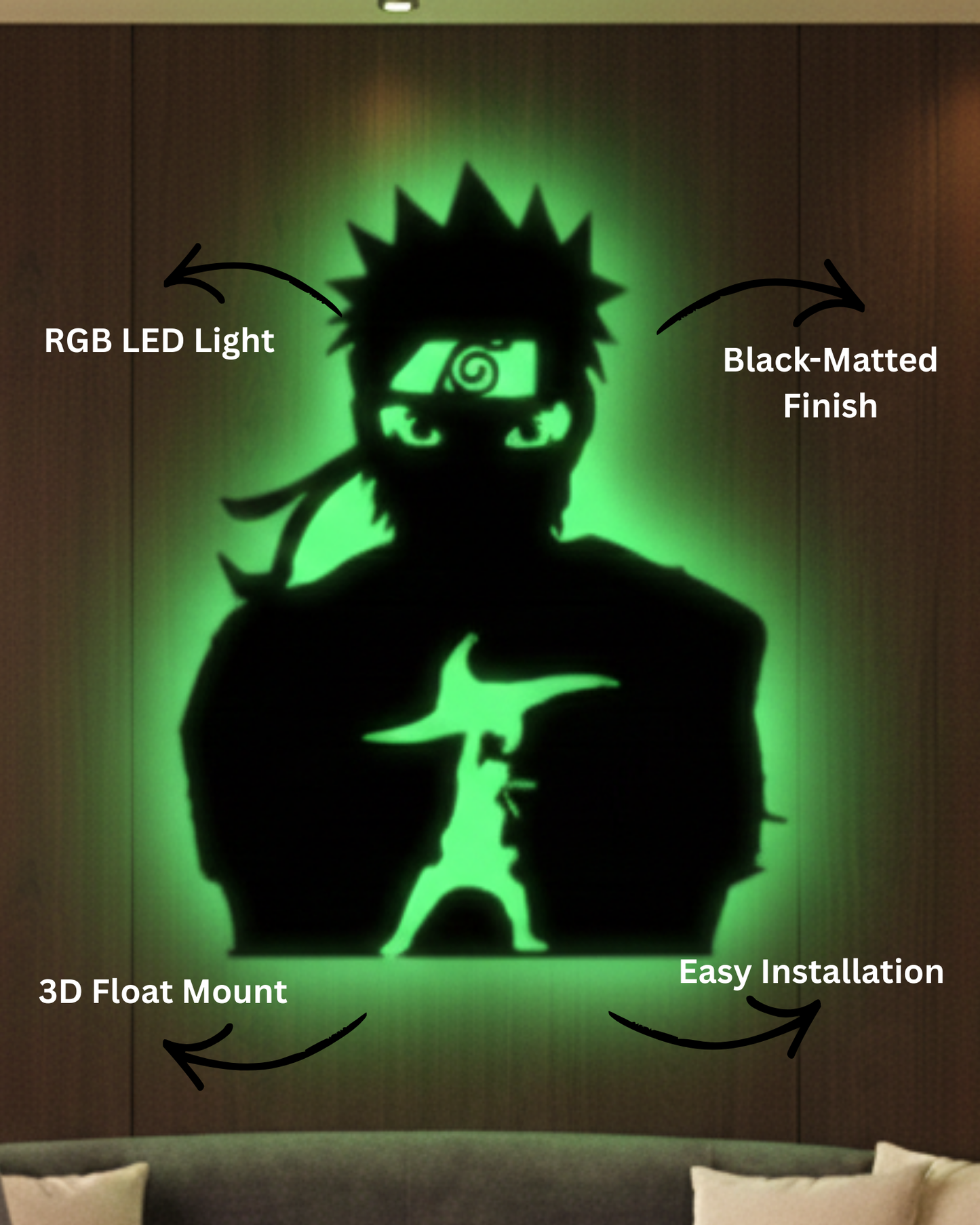 Anime Naruto LED Wall Decor Logo