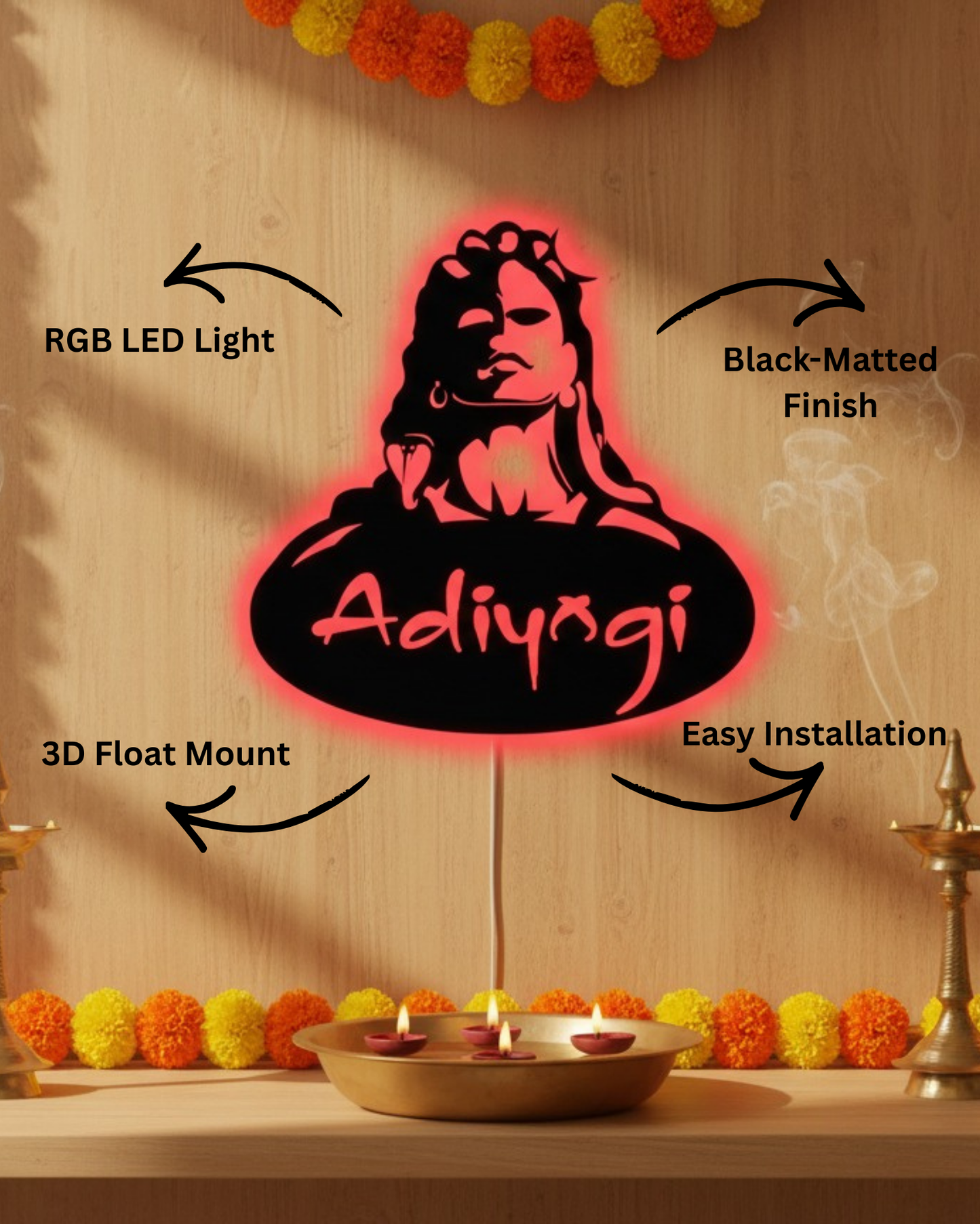 Adiyogi LED Wall Décor