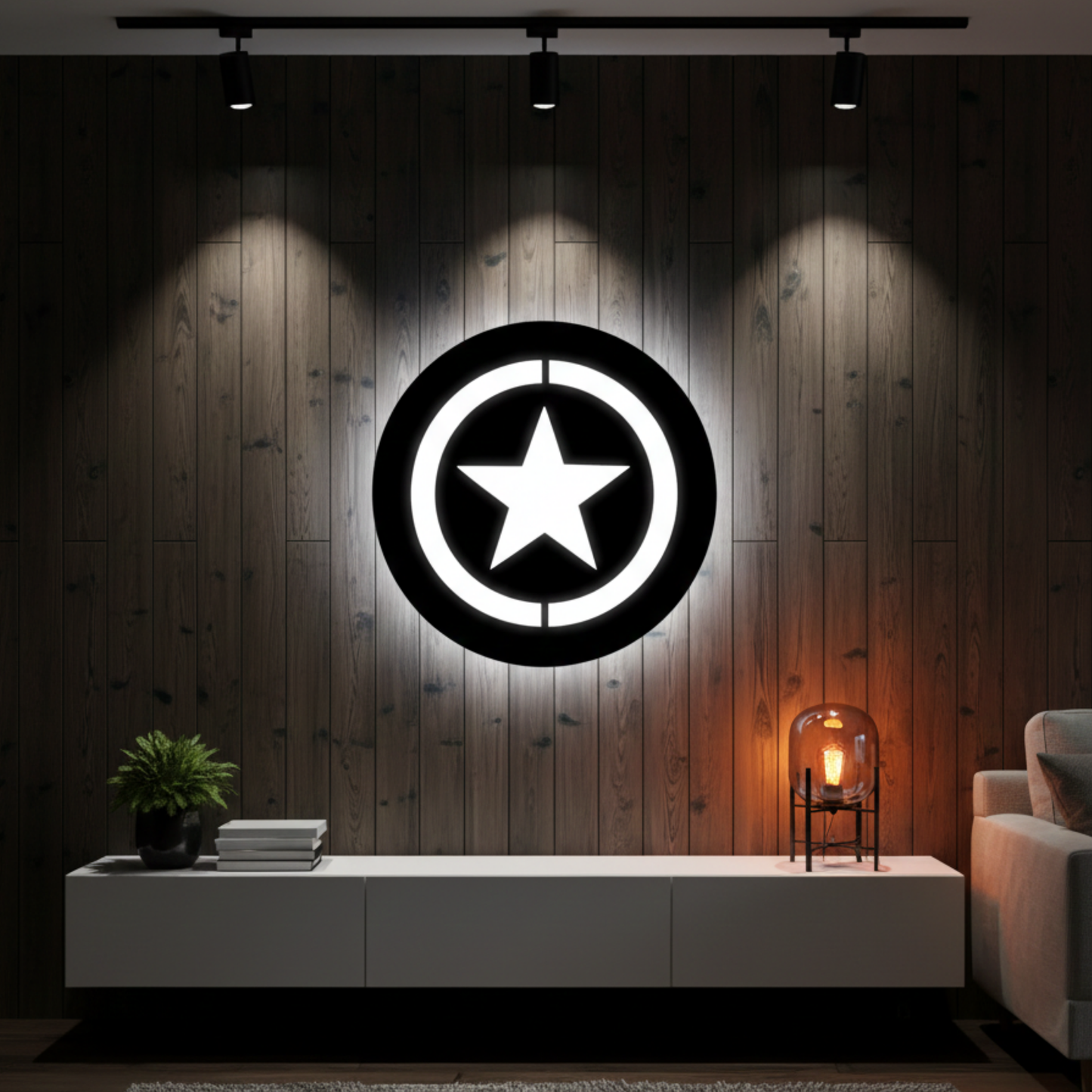 Captain America Shield LED Logo