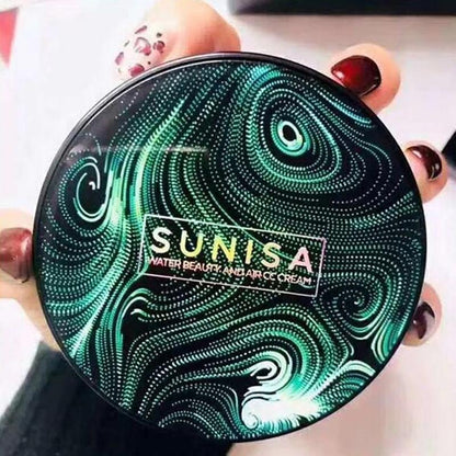 SUNISA Mushroom Head Air Cushion CC Cream – Lightweight Moisturizing Foundation with Mushroom Puff