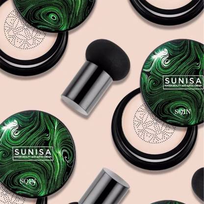 SUNISA Mushroom Head Air Cushion CC Cream – Lightweight Moisturizing Foundation with Mushroom Puff