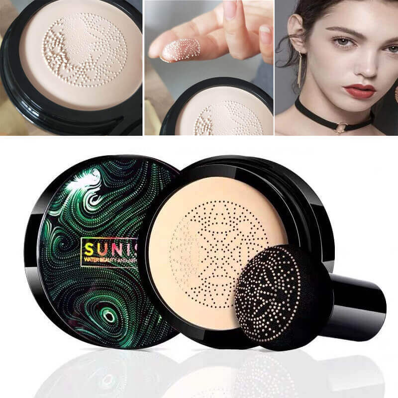 SUNISA Mushroom Head Air Cushion CC Cream – Lightweight Moisturizing Foundation with Mushroom Puff