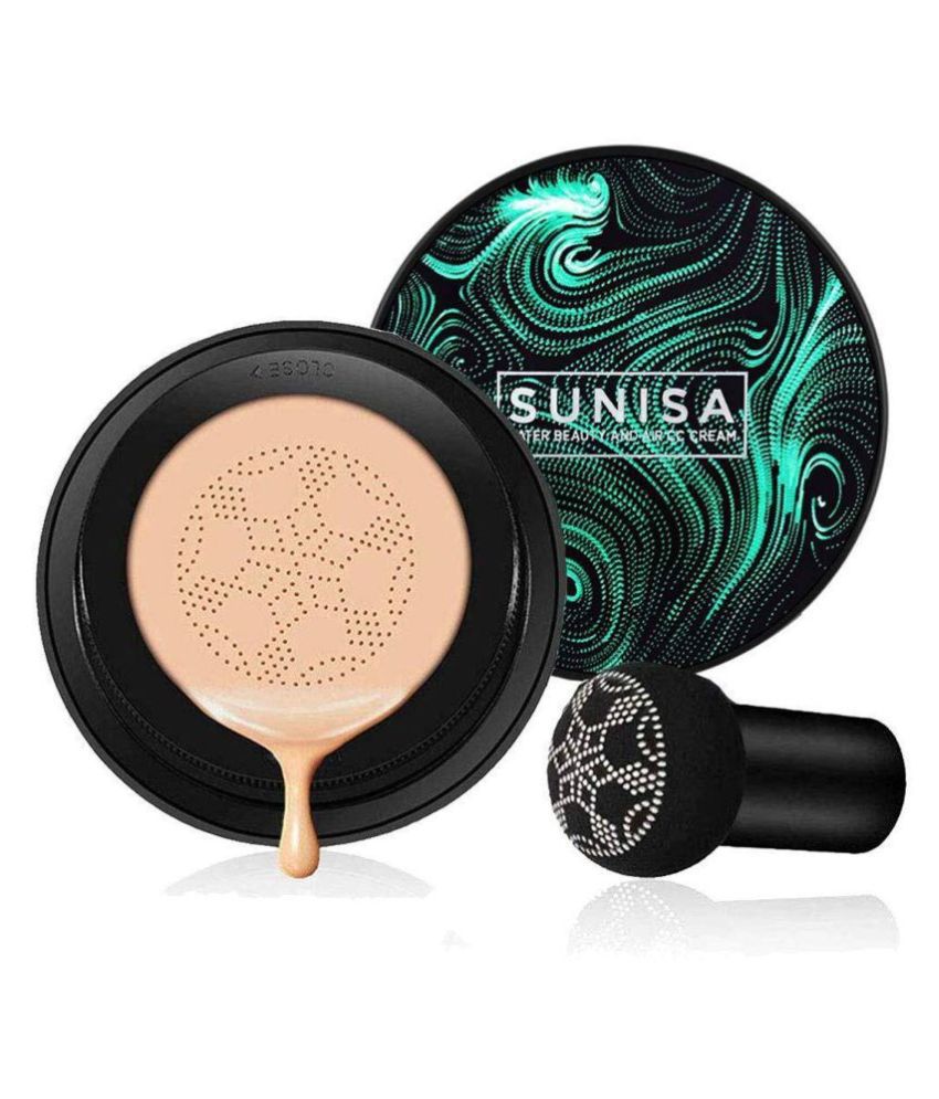 SUNISA Mushroom Head Air Cushion CC Cream – Lightweight Moisturizing Foundation with Mushroom Puff
