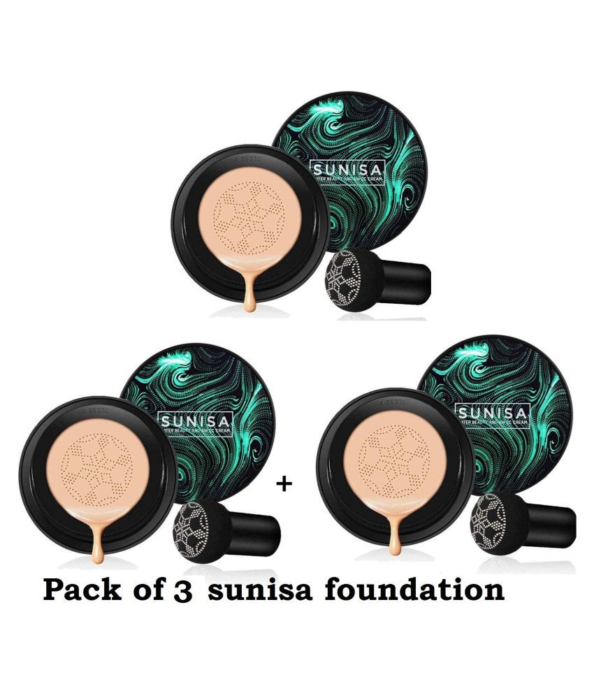 SUNISA Mushroom Head Air Cushion CC Cream – Lightweight Moisturizing Foundation with Mushroom Puff