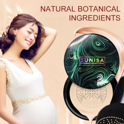SUNISA Mushroom Head Air Cushion CC Cream – Lightweight Moisturizing Foundation with Mushroom Puff